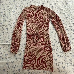 Pretty Little Thing Red Zebra Print Dress